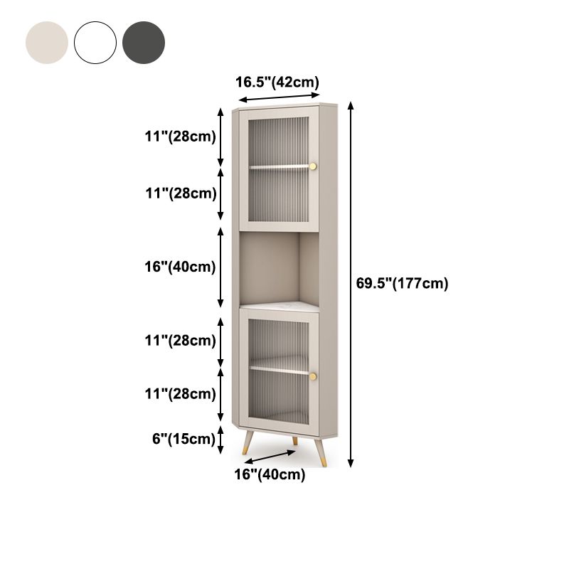 Servitore a buffet in pietra moderna 69,7 "H Server a buffet sala da pranzo con 2 porte di vetro