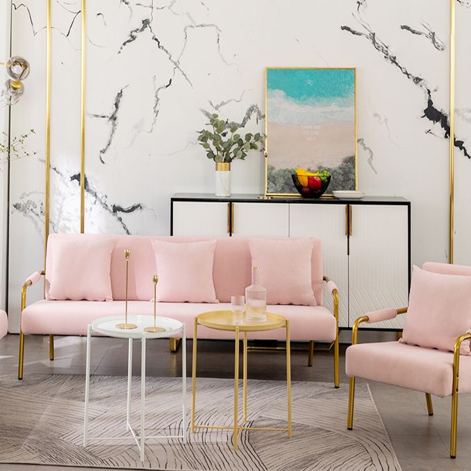 Velvet 3-seater Sofa with Pillow Top Arm for Apartment 28.35" High Clearhalo 'furn' 'furn_sofas' 'Furniture' 'Living Room Furniture' 'Sofa' 'sofas' 1200x1200_7692abbf-6158-4f5f-9b56-2a224c9d868b