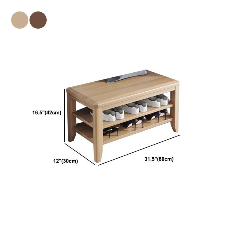 Rectangle 11.8" Wide Entryway Bench with Storage Solid Wood Seating Bench in Rubberwood Clearhalo 'Benches' 'Chairs & Seating' 'furn' 'furn_benches' 'Furniture' 'Living Room Furniture' 1200x1200_7693c146-e77e-4f03-bad4-f1cbd8cc4327