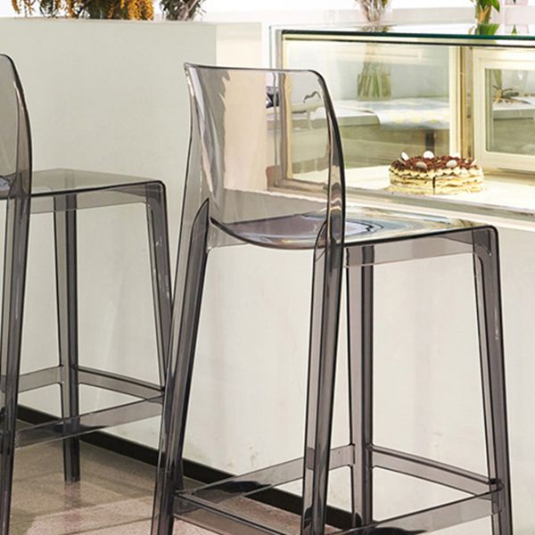 Contemporary Acrylic Armless Low Back Bar Stool with Footrest