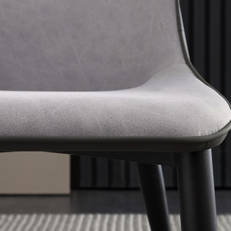 Silla lateral de cuero sintética silla de interior sin brazo contemporánea