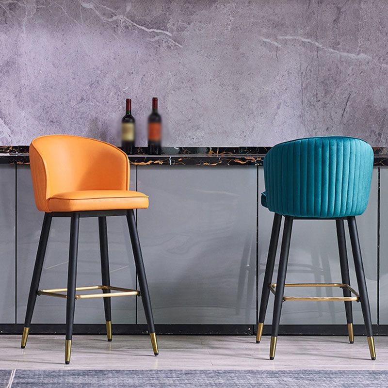 Scandinavian Footrest Home Stool Matte Finish Upholstered Bar Stools Clearhalo 'Bar Furniture' 'Bar Stools' 'bar_stools' 'furn' 'furn_bar_stools' 'Furniture' 'furniture_bar_stools' 'Kitchen & Dining Furniture' 1200x1200_7698c723-ca1f-4fdd-972e-d115a884d4c4