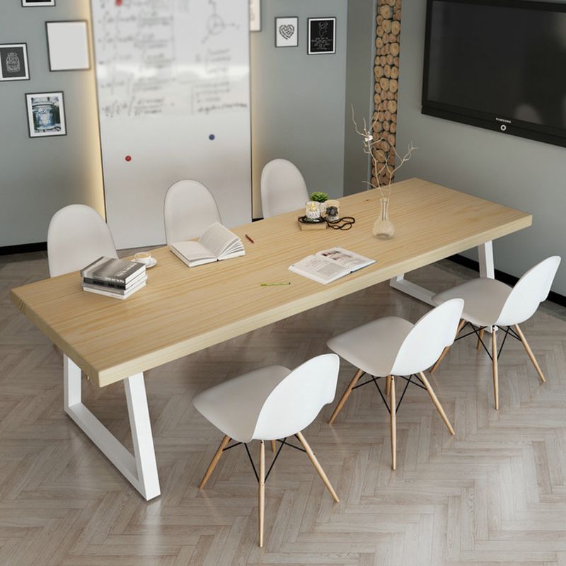 Pine Solid Wood Dining Table Industrial Dining Site Table with Sled Base Clearhalo ' dining_table' 'Dining Tables & Seating' 'Dining Tables' 'furn' 'furn_dining_table' 'Furniture' 'furniture_dining_table' 'Kitchen & Dining Furniture' 'kitchen&dining_furn' 'kitchen' 'kitchen_dining_table' 1200x1200_76995e19-aa9c-4b20-8236-59987a22b77d