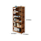 Modern Bamboo Closed Back Shelf Bookcase Floor Brown Book Shelf for Study Room