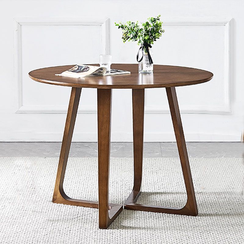 Simple Walnut Ash Dining Table Double Solid Wood Pedestal Home Table Clearhalo 'Dining Tables & Seating' 'Dining Tables' 'dining_table' 'furn' 'furn_dining_table' 'Furniture' 'furniture_dining_table' 'Kitchen & Dining Furniture' 'kitchen' 'kitchen_dining_table' 1200x1200_769ac452-c30e-47a0-8611-8328f35cfd81