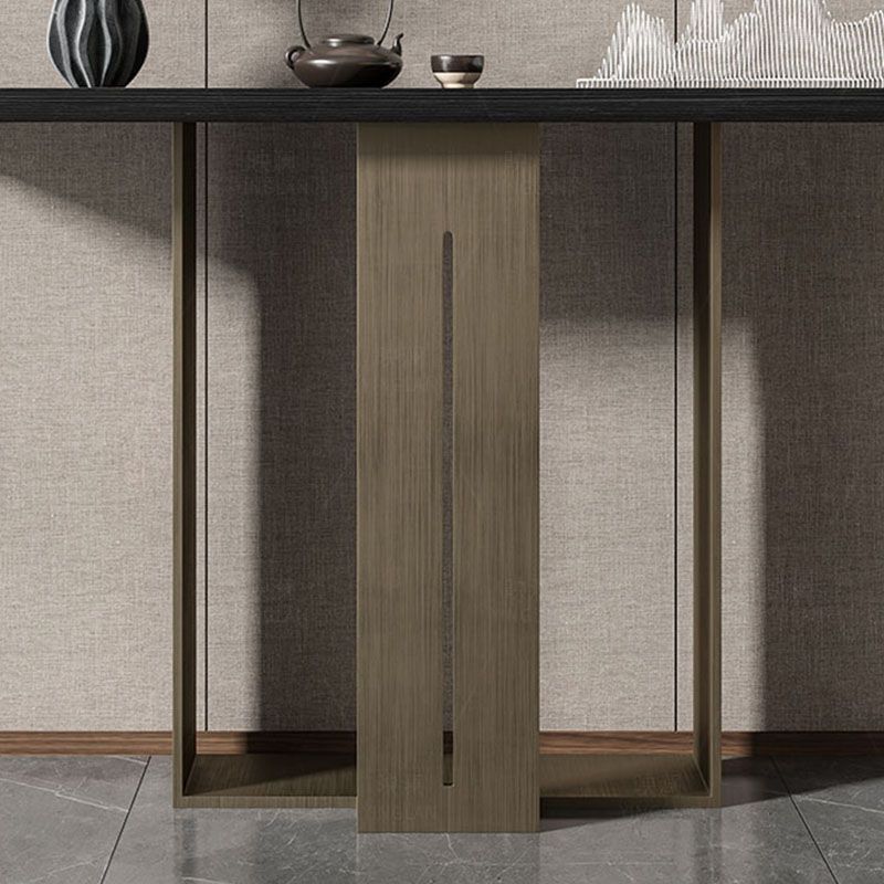 Rectangle Modern Console Table Brown/Black Wood Console Sofa Table Clearhalo 'Console Tables' 'console_tables' 'Entry & Mudroom Furniture' 'furn' 'furn_console_tables' 'Furniture' 1200x1200_769b273c-455b-42a8-82cf-1426bbe8d279
