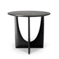 Round Solid Wood Table with Abstract Base Design Nordic Style Side Table