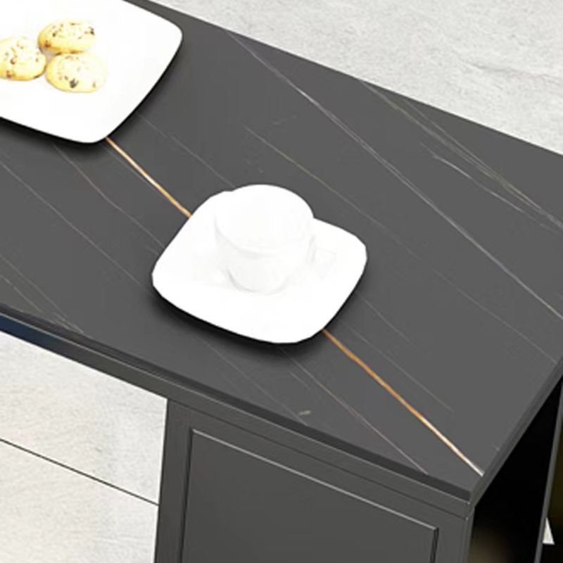 Rechteckiger Stehtisch im Glam-Stil, 1/2/3-teilig, Stein-Stehtisch-Set für Zuhause