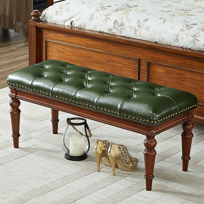 Rubberwood Seating Bench 16.5" W Cushioned Rectangle Entryway Bench Clearhalo 'Benches' 'Chairs & Seating' 'furn' 'furn_benches' 'Furniture' 'Living Room Furniture' 1200x1200_769c0d9a-8405-4513-93e5-b3343f08f661