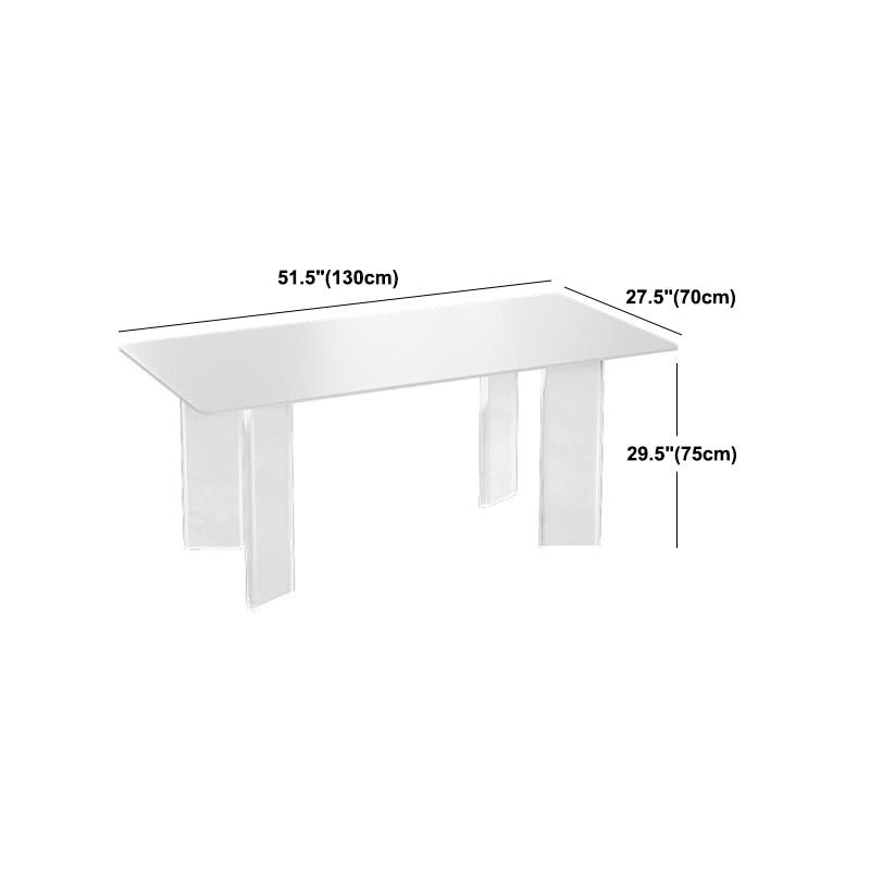 Modern White Dining Set Rectangle 1/2/4/5/7 Stone and Acrylic Pieces Dinette Set Clearhalo 'Dining Room Sets' 'Dining Tables & Seating' 'dining_room_set' 'furn' 'furn_dining_room_set' 'Furniture' 'Kitchen & Dining Furniture' 1200x1200_769d01ba-32aa-4b72-9f60-ca8edc8869c1
