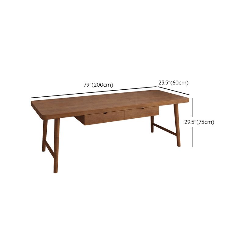 Modern Office Desk Solid Wood Rectangle Writing Desk met H-Base, 29,53 "Tall