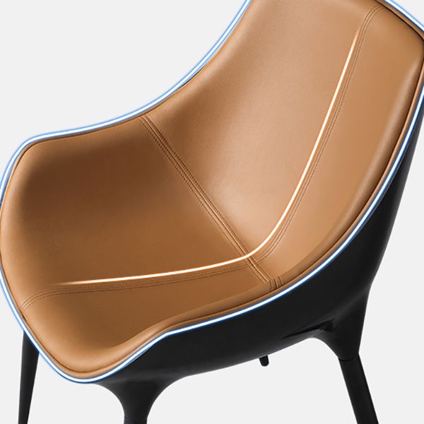 Contemporary Faux Leather Dining Chair Metal Dining Arm Chairs for Home Use Clearhalo 'Dining Chairs' 'Dining Tables & Seating' 'dining_chair' 'furn' 'furn_dining_chair' 'Furniture' 'Kitchen & Dining Furniture' 1200x1200_769ec746-8c37-498e-8d6c-529f7e7d5541