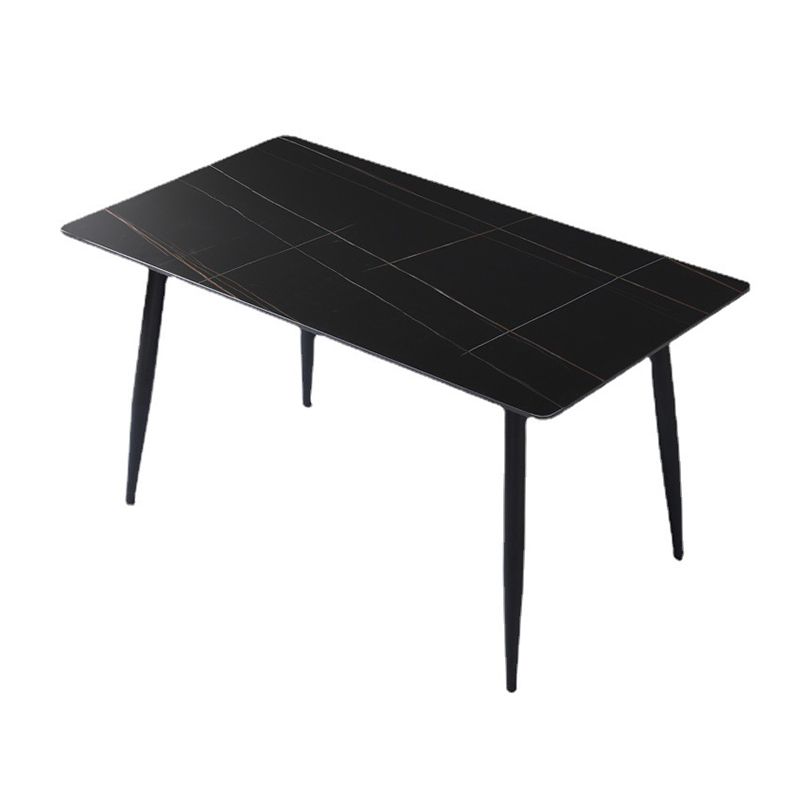 Mesa de comedor rectangular de mármol negro moderno para cocina