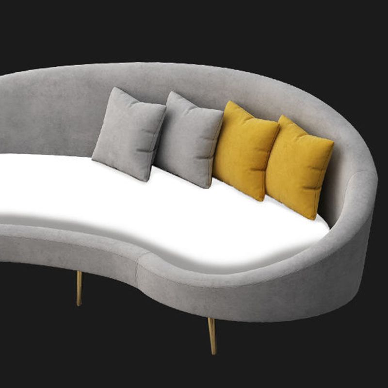Contemporary Curved Sofa for Apartment 33.46" High Sloped Arm Sofa Clearhalo 'furn' 'furn_sofas' 'Furniture' 'Living Room Furniture' 'Sofa' 'sofas' 1200x1200_76a22de3-1941-432f-a2d1-99c732053885