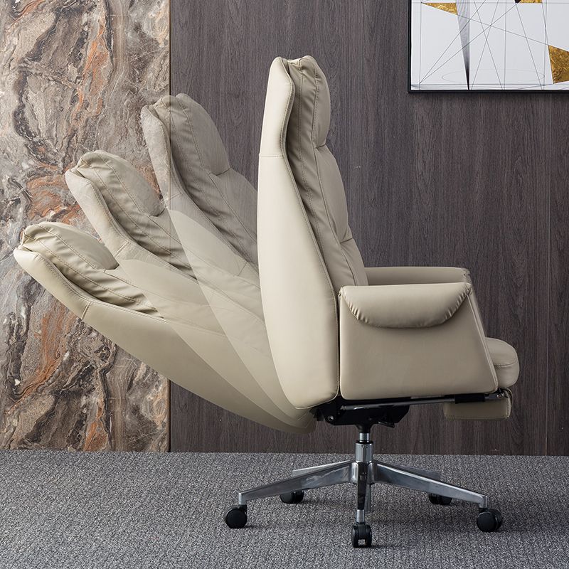 Chaise de bureau en cuir moderne bras tabac à bras rembourrés chaise pivotante de hauteur de siège avec roues