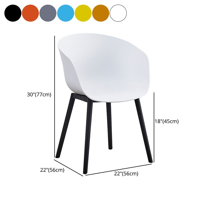 Nordic Style Arm Chair Plastic Home Side Chair with Black Legs 22"x22"x30.3" Clearhalo 'Dining Chairs' 'Dining Tables & Seating' 'dining_chair' 'Furniture' 'furniture_dining_chair' 'Kitchen & Dining Furniture' 1200x1200_76a497c8-da18-4de3-8473-a210851849f9