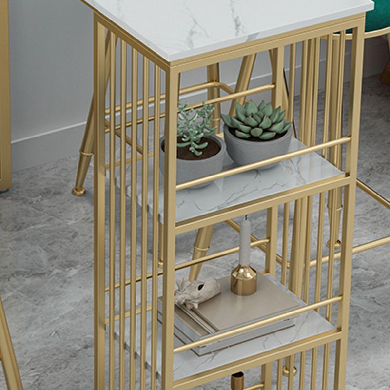 Glam 1/3/5 Pieces Bar Table Set Rectangle Stone Counter Table with Stools for Living Room Clearhalo 'Bar Furniture' 'furn' 'furn_home_bar_bar_sets' 'Furniture' 'Home Bars & Bar Sets' 'home_bar_bar_sets' 'Kitchen & Dining Furniture' 1200x1200_76a5348e-02ac-4a7a-8f67-7a12ba7d14d3