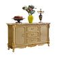 Sideboard glam sideboard in legno massiccio oro con 2 porte per soggiorno