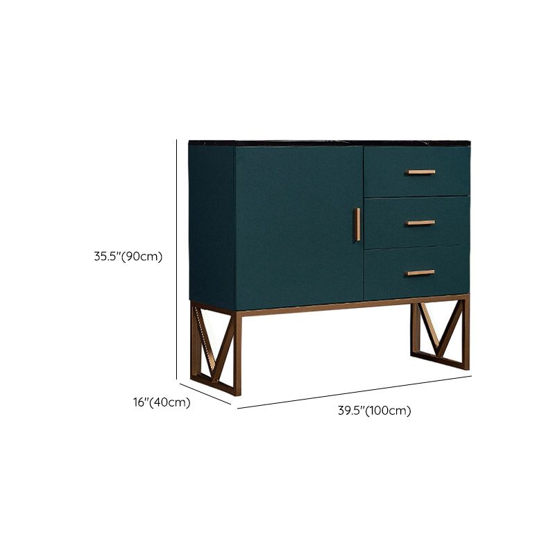 Server da pranzo verde in falda marmo con cassetti a buffet da pranzo moderno