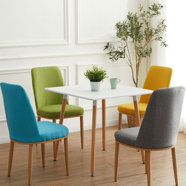 Modern Indoor-Outdoor Dining Chair Metal Armless Cushioned Solid Back Chair Clearhalo ' kitchen&dining_furn' 'Dining Chairs' 'Dining Tables & Seating' 'dining_chair' 'furn' 'furn_dining_chair' 'Furniture' 'furniture_dining_chair' 'Kitchen & Dining Furniture' 'kitchen' 1200x1200_76a764a8-86fc-48de-8ed4-2ab1627c6713