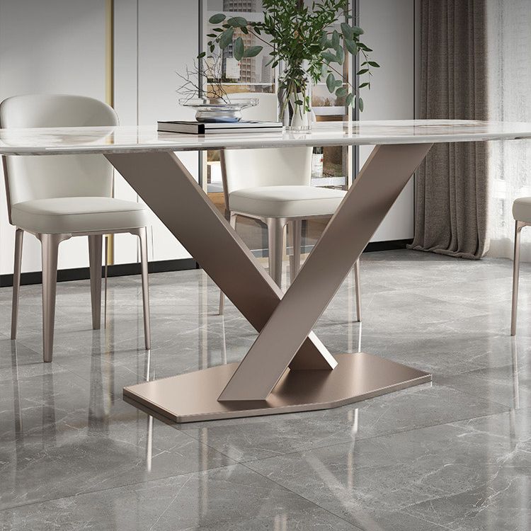 Metal Traditional Luxury Rectangle Table Sintered Stone Table for Kitchen and Dining Room Clearhalo ' dining_table' 'Dining Tables & Seating' 'Dining Tables' 'furn' 'furn_dining_table' 'Furniture' 'furniture_dining_table' 'Kitchen & Dining Furniture' 'kitchen&dining_furn' 'kitchen' 'kitchen_dining_table' 1200x1200_76a7ffd7-cf17-4177-8135-ce3cda306e0e