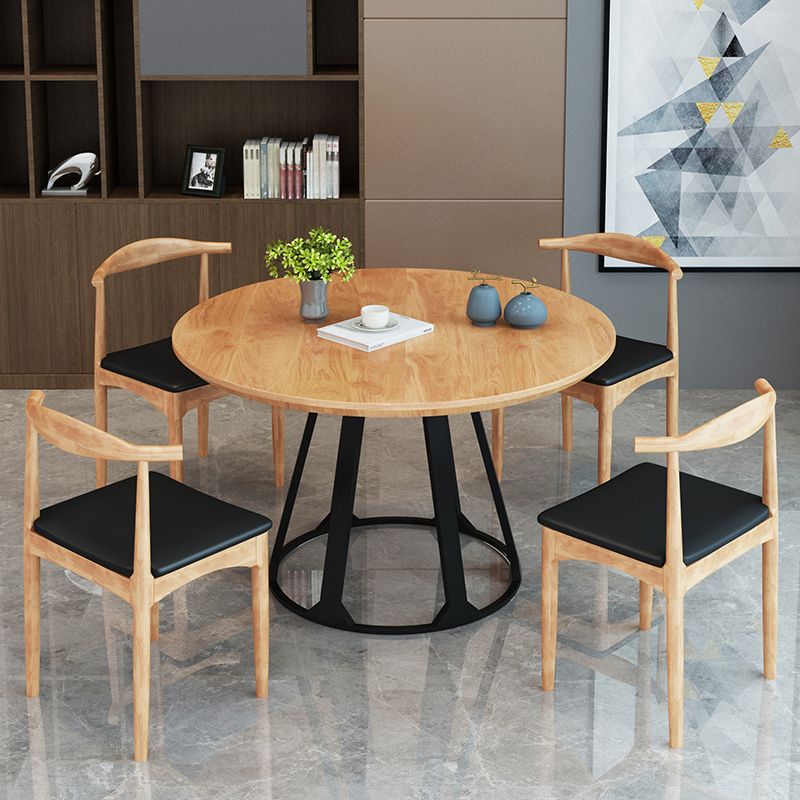 Round Dining Table Contemporary Dining Table with Pedestal for Dining Room Clearhalo 'Dining Tables & Seating' 'Dining Tables' 'dining_table' 'furn' 'furn_dining_table' 'Furniture' 'Kitchen & Dining Furniture' 1200x1200_76a8ab91-c200-41fc-8e08-e5719fea8972
