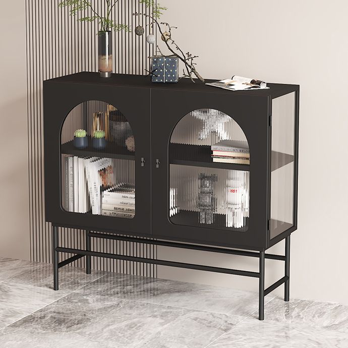 Metallic Finish Contemporary Dining Server Kitchen Sideboard with Cabinets Clearhalo 'buffet_sideboard' 'Buffets & Sideboards' 'furn' 'furn_buffet_sideboard' 'Furniture' 'Kitchen & Dining Furniture' 1200x1200_76a9442f-4fdf-4465-9898-2d1e7c9bd001