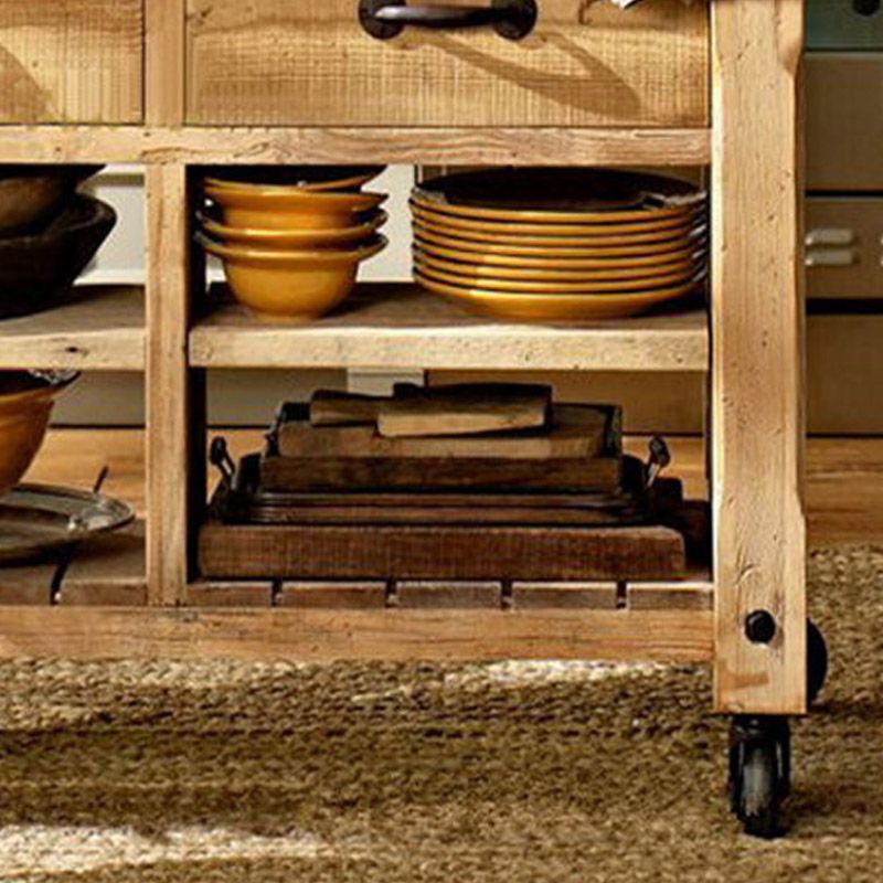 Modern Kitchen Island Table Dining Room Prep Table with Open Shelves Clearhalo 'furn' 'furn_kitchen_islands_carts' 'Furniture' 'Kitchen & Dining Furniture' 'Kitchen Islands & Carts' 'kitchen_islands_carts' 1200x1200_76a94810-57e6-4354-ae74-5a5d95b8dc4c