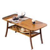 Tavolino contemporaneo 4 gambe tavolo da cocktail in legno con deposito