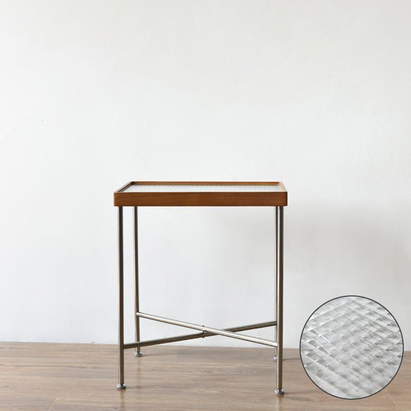 Modern Cross Legs End Slide Table Clear Tray Top Corner Table Clearhalo 'Coffee & Accent Tables' 'End & Side Tables' 'end_side_tables' 'furn' 'furn_end_side_tables' 'Furniture' 'Living Room Furniture' 1200x1200_76aba7ae-6ced-4870-bc68-a532b64d38ea