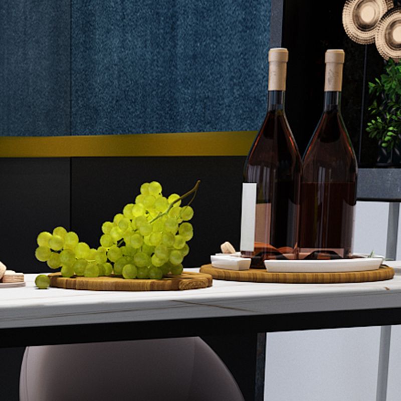 Modern Black and White Event and Cocktail Table Marble Storage Counter Table Clearhalo 'Bar Furniture' 'Bar Tables' 'bar_tables' 'Furniture' 'furniture_bar_tables' 'Kitchen & Dining Furniture' 'kitchen&dining_furn' 'kitchen' 1200x1200_76acd124-9204-41cb-ac5d-18803046702a