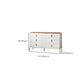 Glam Stone Chest Bedroom White Storage Chest with Metal Legs