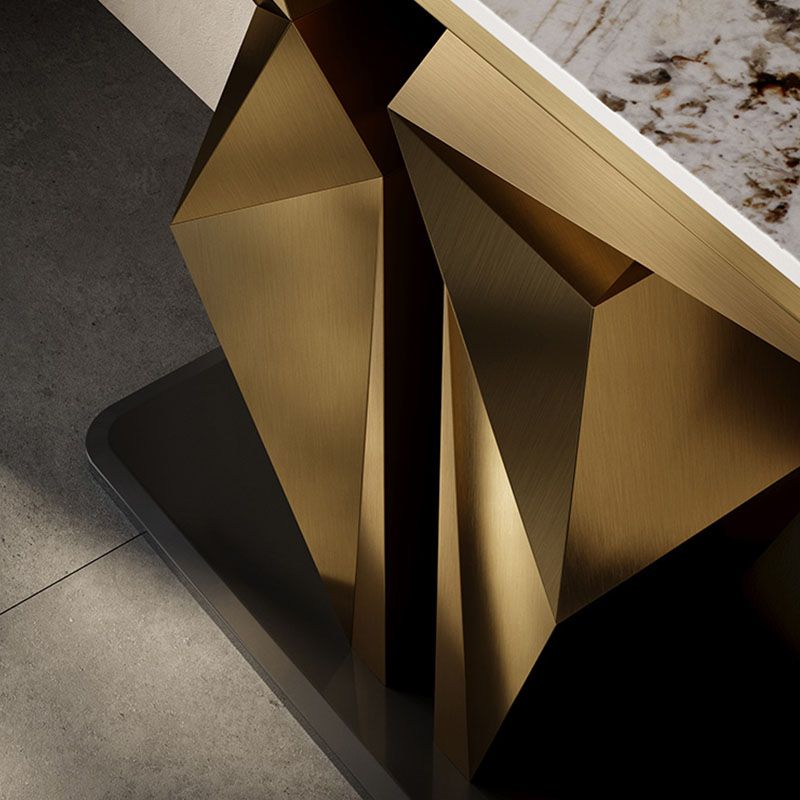 Rectangle Contemporary Console Table Gold/Black Stone Console Sofa Table