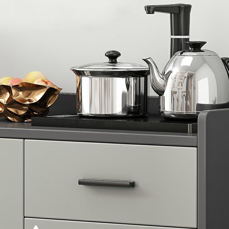 Server da pranzo in stile moderno grigio colore ingegnerizzato in legno con 1 cassetto