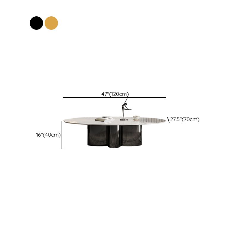 Abstract Cocktail Table Glam Oval Slate Top Coffee or End Table Clearhalo 'Coffee & Accent Tables' 'Coffee Tables' 'coffee_tables' 'furn' 'furn_coffee_tables' 'Furniture' 'Living Room Furniture' 1200x1200_76aead65-2f60-4359-bbf2-ab139d722e88