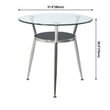 Modern Style Glass Dining Table Clear Round Table with 3 Legs for Home Use Clearhalo ' dining_table' 'Dining Tables & Seating' 'Dining Tables' 'furn' 'furn_dining_table' 'Furniture' 'furniture_dining_table' 'Kitchen & Dining Furniture' 'kitchen&dining_furn' 'kitchen' 'kitchen_dining_table' 1200x1200_76aeb84f-6819-4b6c-9b8e-6279348d5683