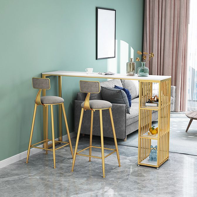 Glam Faux Marble Bar Dining Table Rectangle Bar Table for Dining Room Clearhalo 'Bar Furniture' 'Bar Tables' 'bar_tables' 'furn' 'furn_bar_tables' 'Furniture' 'Kitchen & Dining Furniture' 1200x1200_76aed21e-39fe-4157-ab71-af7d20ed9be3
