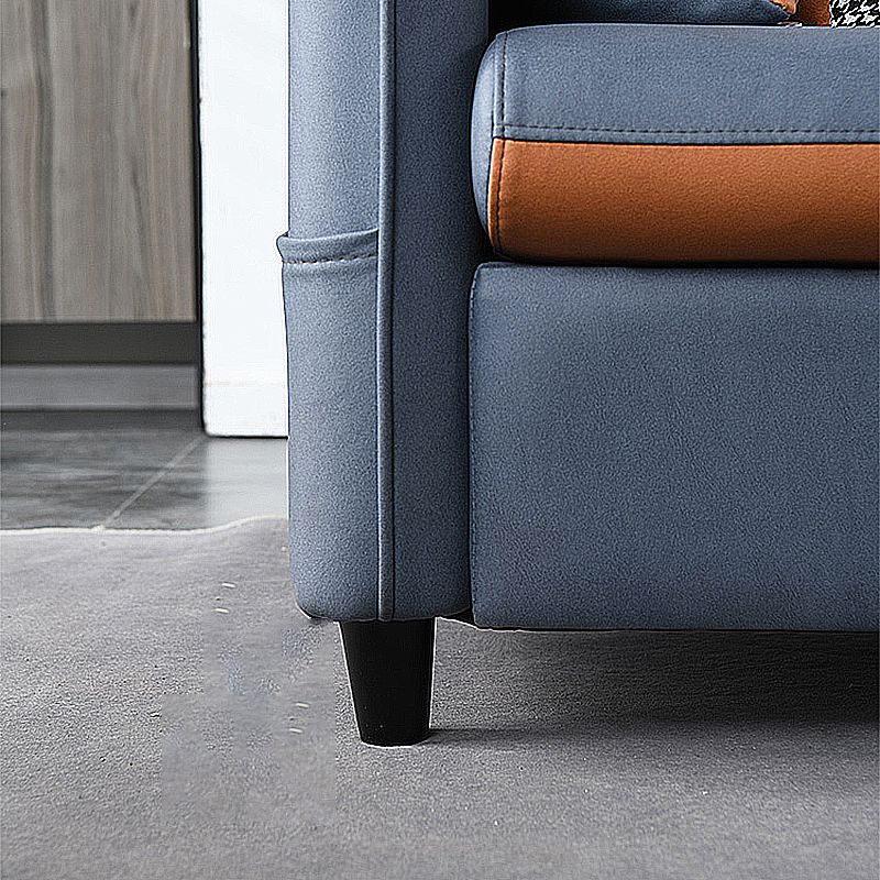 Modern Right Hand Facing Sofa Faux Leather Sectional with Pillow Back Cushion Clearhalo 'Furniture' 'kitchen' 'kitchen_sectionals' 'Living Room Furniture' 'Sectionals' 1200x1200_76aedaaa-bbbf-4698-9ccf-d6ae20e1637f