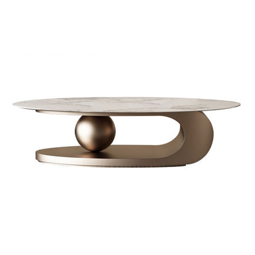 Glam Slate Pedestal Coffee Table Oval White Coffee Table Set Clearhalo 'Coffee & Accent Tables' 'Coffee Tables' 'coffee_tables' 'furn' 'furn_coffee_tables' 'Furniture' 'Living Room Furniture' 1200x1200_76afaf87-1d0b-4256-a62a-5f4b3a06c965