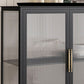 Glam Iron Dining Server Glass Doors Cabinet Sideboard per il ristorante