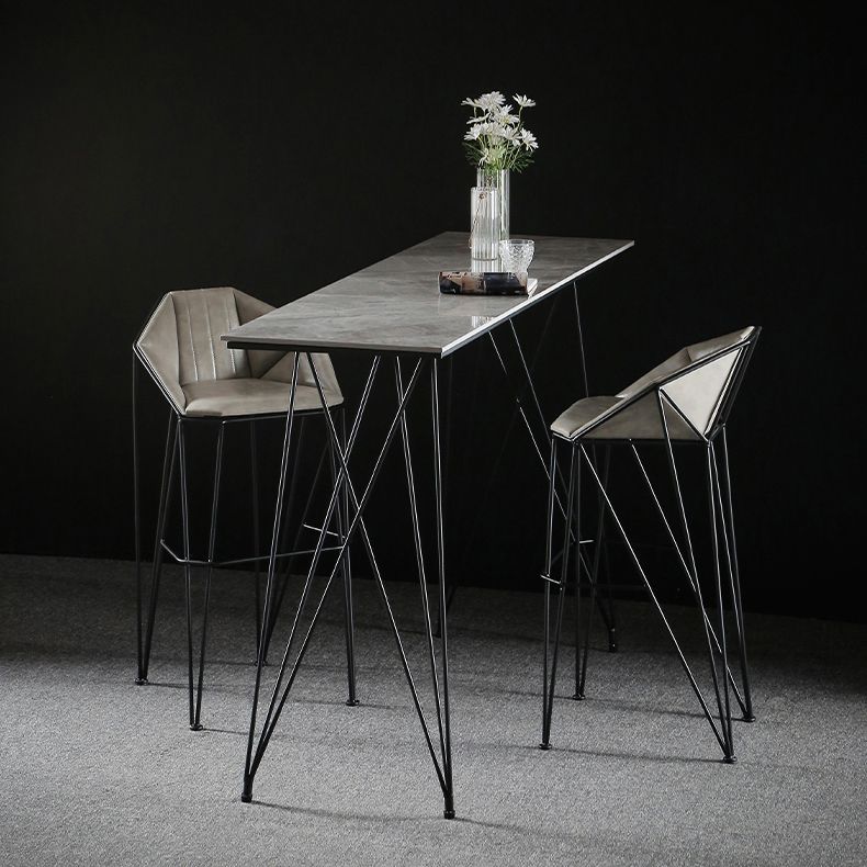 Modern Bar Table Set 1/2/3 Pieces Rectangle Stone Counter Table with High Stools Clearhalo 'Bar Furniture' 'furn' 'furn_home_bar_bar_sets' 'Furniture' 'Home Bars & Bar Sets' 'home_bar_bar_sets' 'Kitchen & Dining Furniture' 1200x1200_76b0244c-c77a-4ce7-9304-6bb2beca3580