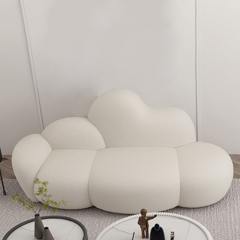 Divano curvo in lana bianca moderna di divano a braccio quadrato da 37,40 "per appartamento