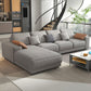Contemporary Stain-Resistant Faux Leather L-Shape Square Arm Sofa