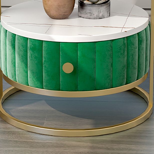 22" H Metal Nightstand Glam Stone Top 1-Drawer Open Storage Night Table Clearhalo 'Bedroom Furniture' 'furn' 'furn_night_stand' 'Furniture' 'night_stand' 'Nightstands' 1200x1200_76b1c068-f0f8-451b-8257-7360d9657465