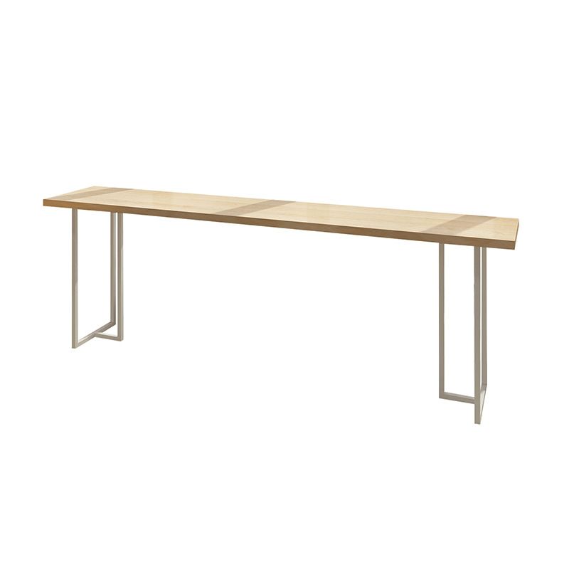 Moderner Bistro-Bartisch aus massivem Holz, rechteckiger Bartisch mit Metallgestell