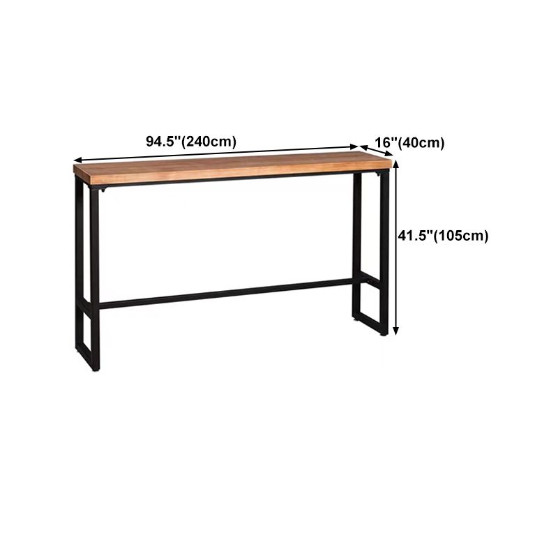 Solid Wood Bar Dining Table Industrial Bar Dining Table with Trestle Base Clearhalo 'Bar Furniture' 'Bar Tables' 'bar_tables' 'furn' 'furn_bar_tables' 'Furniture' 'furniture_bar_tables' 'Kitchen & Dining Furniture' 1200x1200_76b30f3b-d434-4b32-8074-0450099df41a