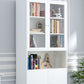 Closed Metal Bookshelf Modern Home Living Room Rectangular Bookcase