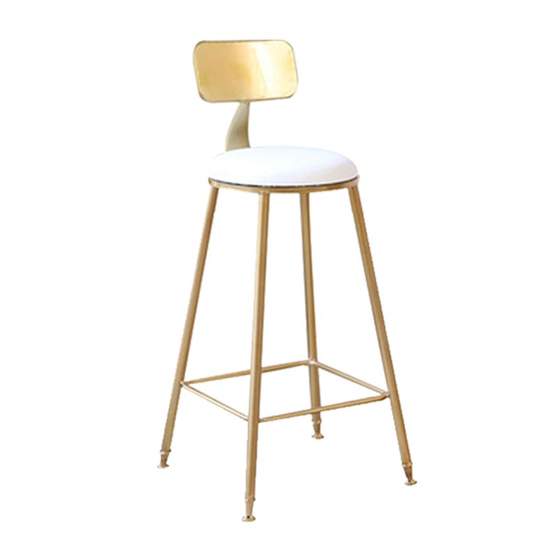 Glam Style Counter Stool Upholstered Low Back Bar Stool with Gold Frame Clearhalo 'Bar Furniture' 'Bar Stools' 'bar_stools' 'furn' 'furn_bar_stools' 'Furniture' 'Kitchen & Dining Furniture' 1200x1200_76b6187e-dee3-4f24-bac5-4029e21c130d
