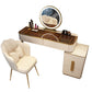 Glass Makeup Counter Bright White Vanity Tables with Storage Drawers, 15.74" Wide Clearhalo 'Bedroom Furniture' 'furn' 'furn_makeup_vanities' 'Furniture' 'Makeup Vanities' 'makeup_vanities' 1200x1200_76b6603b-237d-4a65-a043-d150ac428f9e