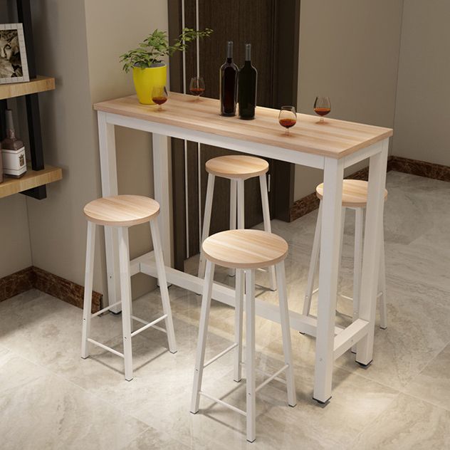 Moderner rechteckiger Bartisch aus Holz, Bistro-Barschreibtisch mit Bockgestell
